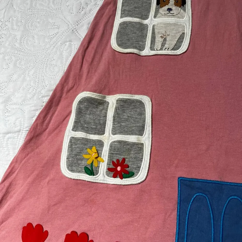 Mini Boden Window House Applique Dress Size 7/8